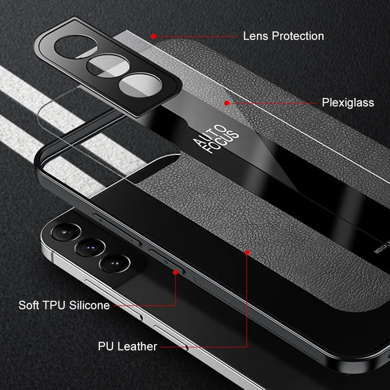 Samsung Galaxy S23 FE 5G Premium Leather AutoFocus Ring Case - Image 4