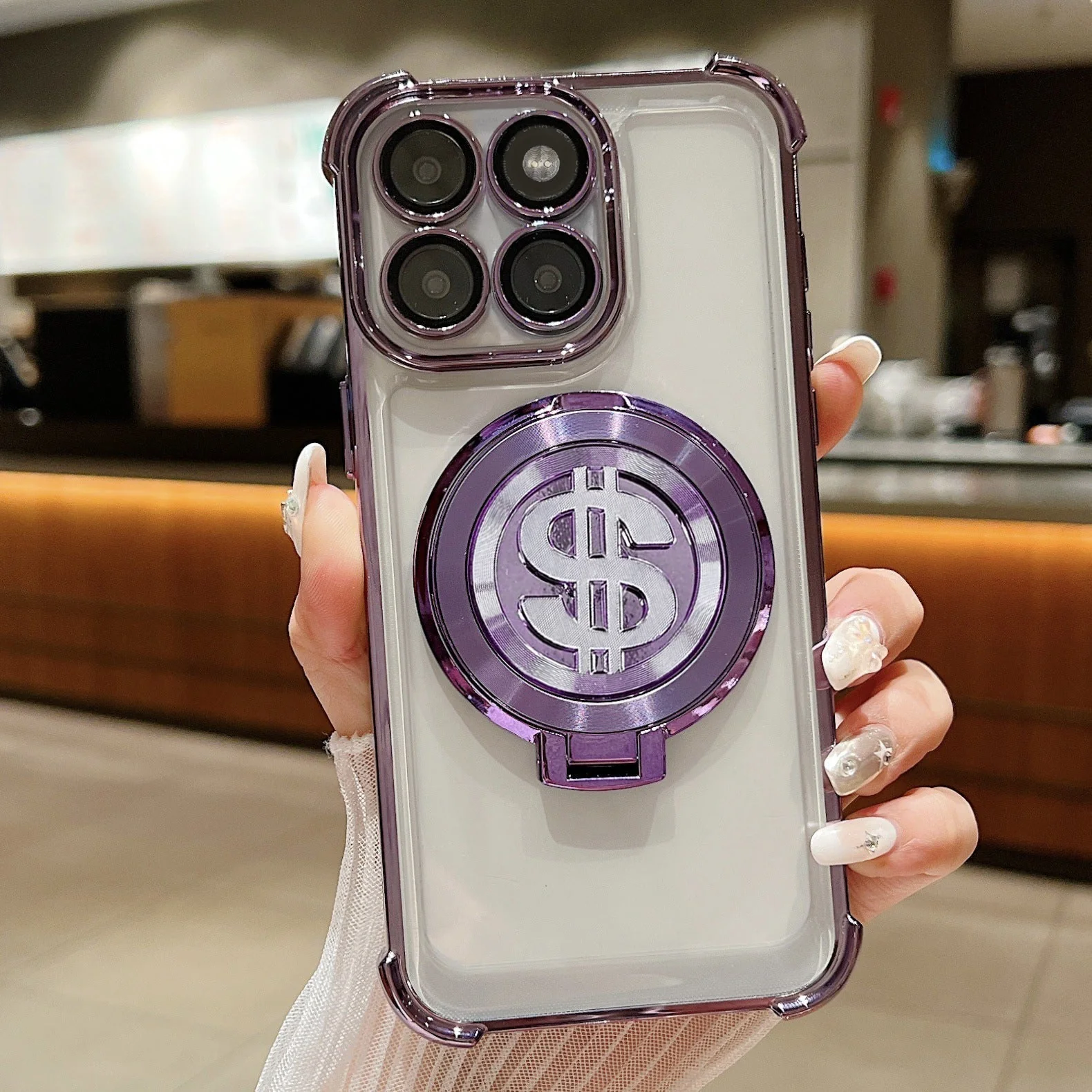 Motorola Edge 60 Pro 5G Four Corner Airbags 100% Original Astro Money Magnet Rotating Dollar Case - Image 9