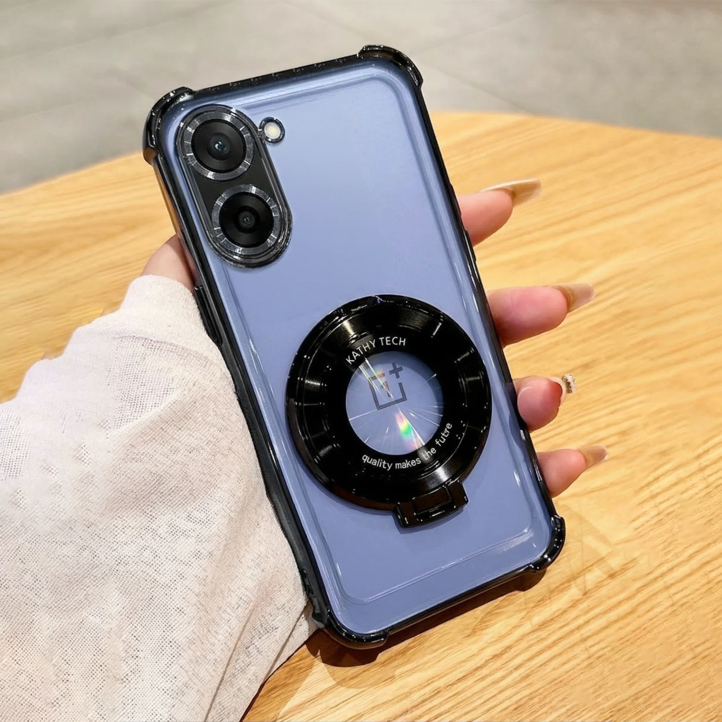 OnePlus Nord CE5 5G Original Luxury Magnifier Ring Stand Shockproof Airbags Corner Case - Image 5