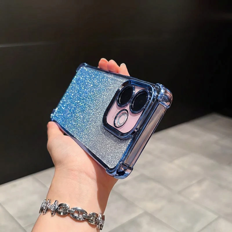 Oppo A5 Pro 5G Luxury Shimmer Shockproof Airbag Case - Image 3