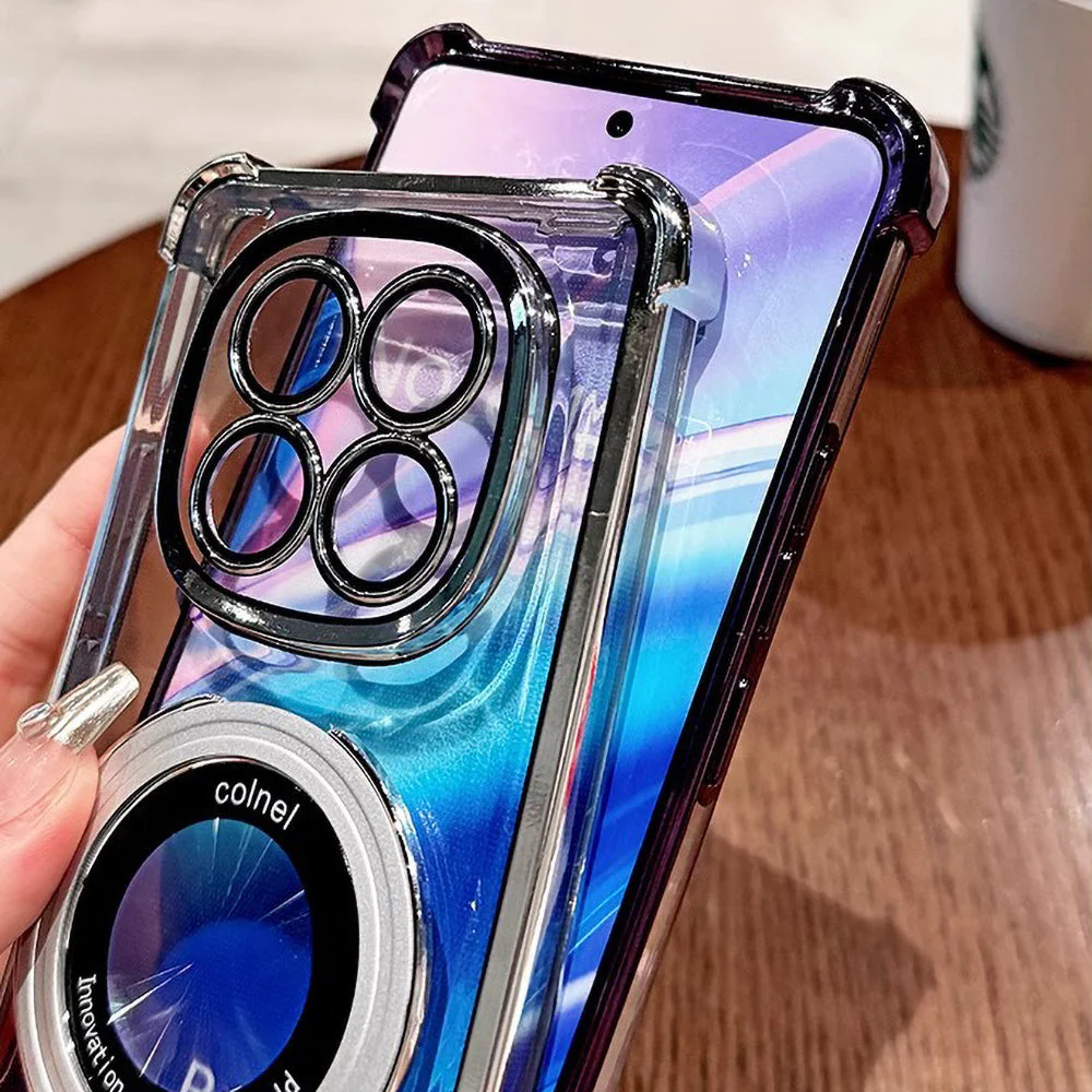 OPPO F29 5G Original Luxury Magnifier Ring Stand Shockproof Airbags Corner Case - Image 6