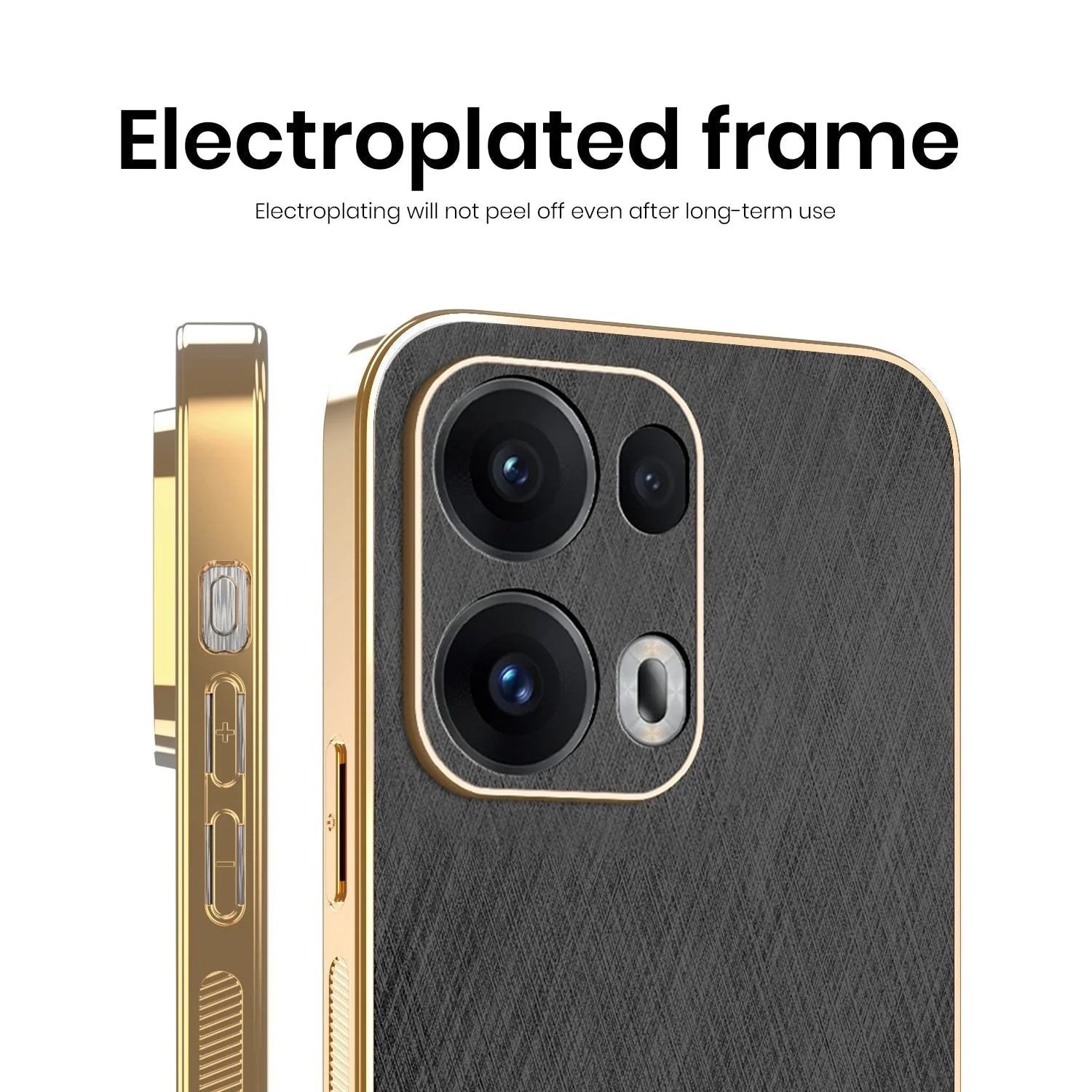Oppo Reno 13 5G Premium Electroplated Frame Gold Thread Pattern Soft Case - Image 5
