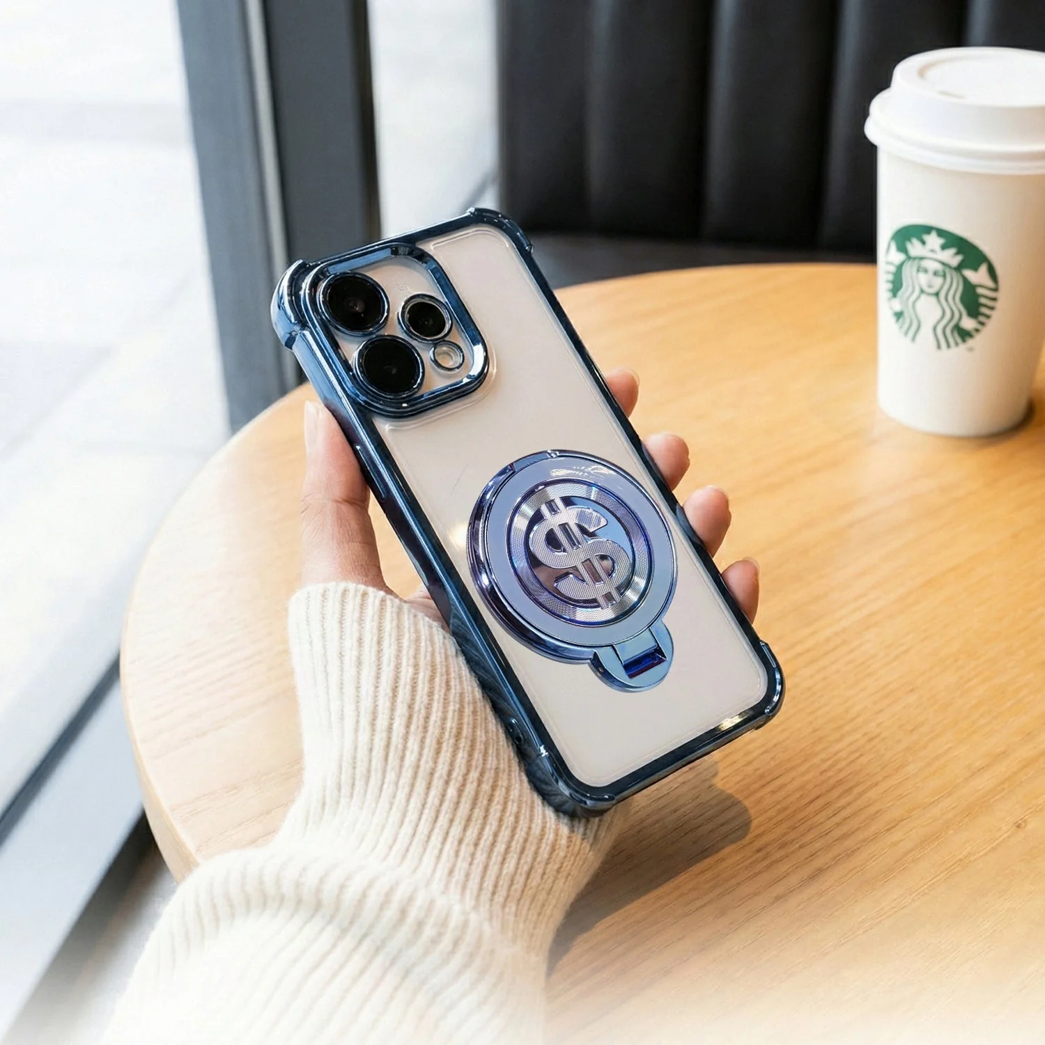 Oppo Reno 15 5G Four Corner Airbags 100% Original Astro Money Magnet Rotating Dollar Case - Image 6
