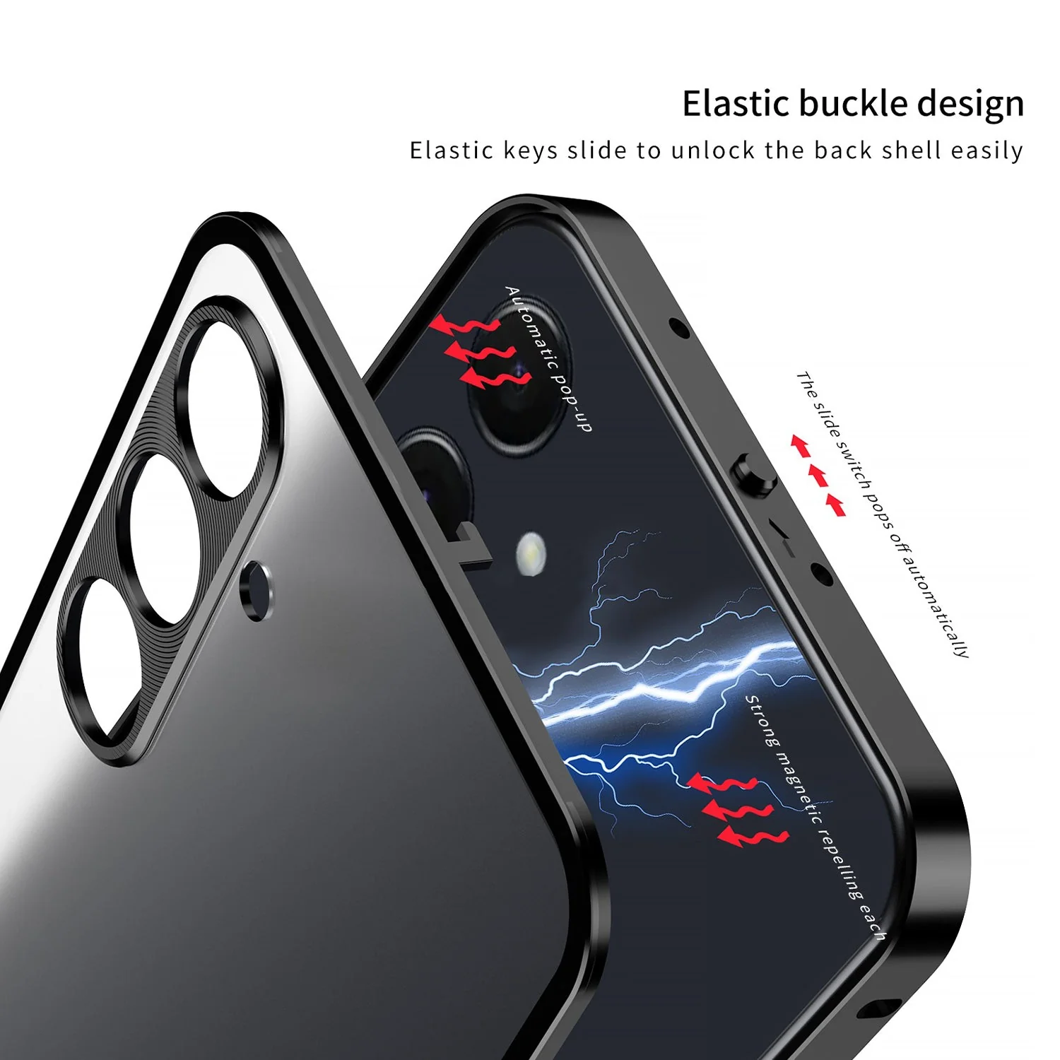 Samsung Galaxy A55 5G Aluminium Metal Bumper Shield Transparent Back Case - Image 7