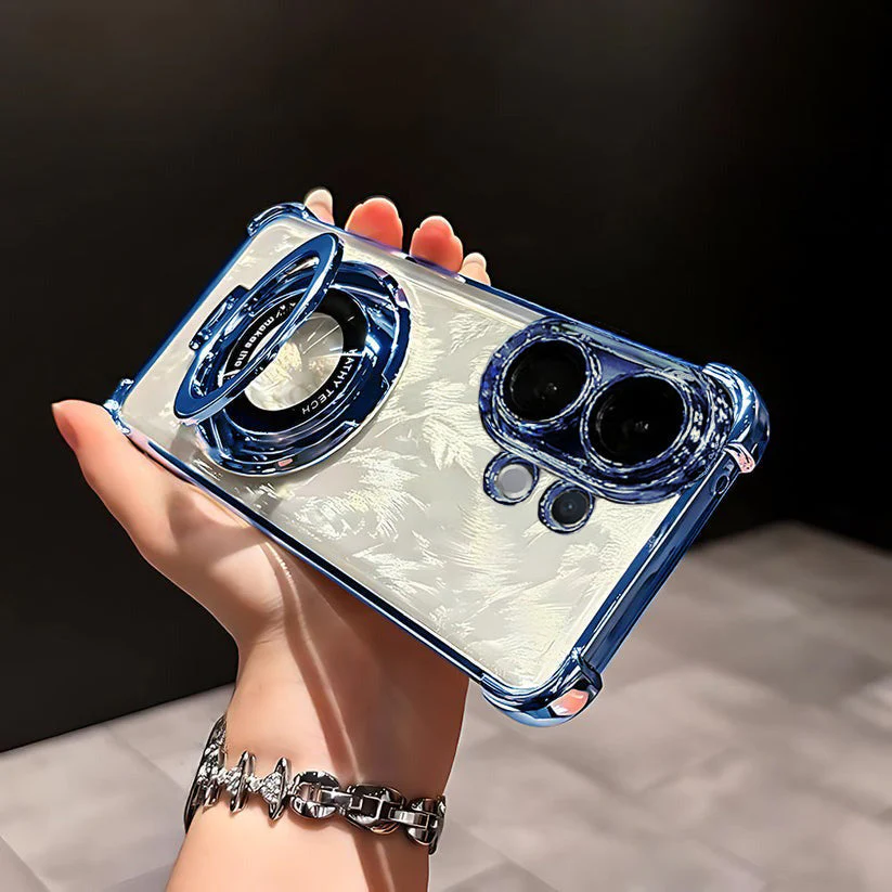 Vivo T4 Pro 5G Original Luxury Magnifier Ring Stand Shockproof Airbags Corner Case - Image 3
