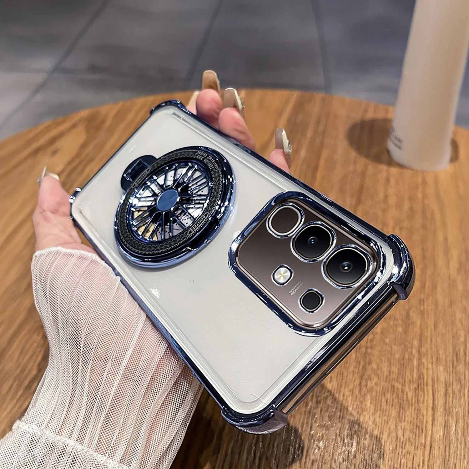 Vivo T4x 5G Premium Stress Buster Wheel Rotating Shockproof Airbags Case - Image 9