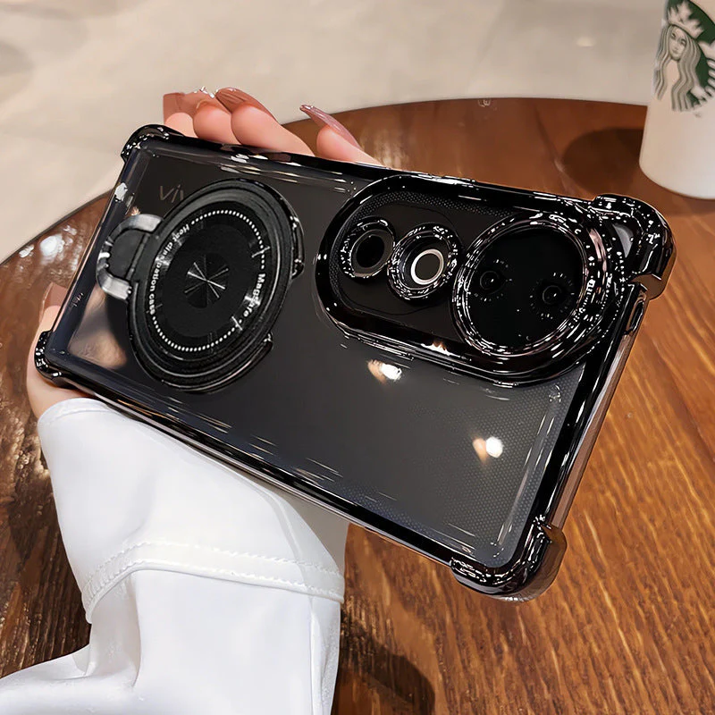 Vivo V40 Pro 5G Luxury Four Corner Invincible Bracket Ring Stand Case - Image 2